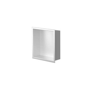 Agua Canada Nicola 12 W x 12 H x 4-in D Matte White 16-Gauge Flush-Mount Bathroom Shower Niche