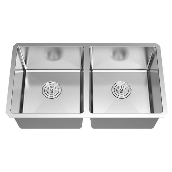 Agua Canada Emilio 32 x 19-in Stainless Steel Undermount Double Bowl Kitchen Sink