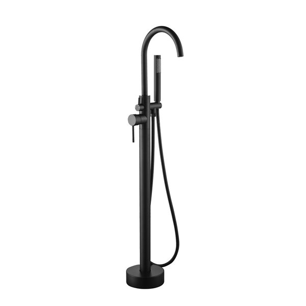 Robinet de baignoire mitigeur autoportant Shiro d'Agua Canada noir mat avec douche à main