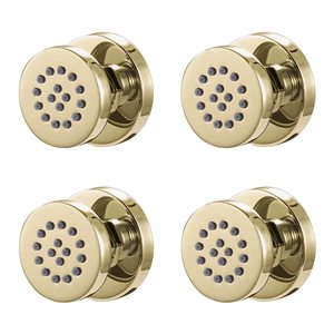 Agua Canada Vidia Brushed Gold Wall Mount Round Body Jets w/ 1 Spray Setting - 4-Pack