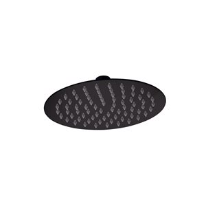 Agua Canada Viva 12-in Matte Black Metal Round Showerhead