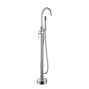 Robinet de baignoire mitigeur autoportant Shiro d'Agua Canada chrome avec douche à main