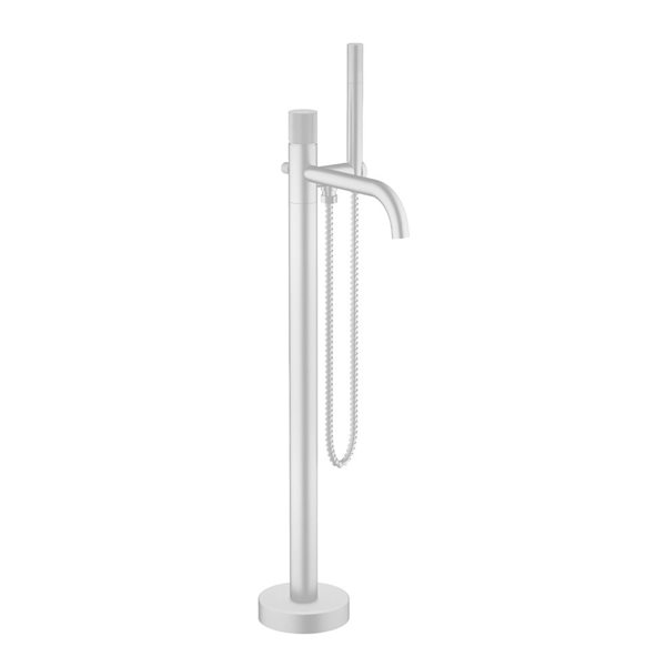 Agua Canada Salia Matte White Single-Handle Freestanding Bathtub Faucet with Hand-Held Shower