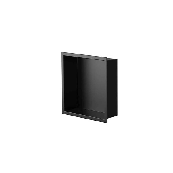 Agua Canada Nicola 12 W x 12 H x 4-in D Matte Black 16-Gauge Flush-Mount Bathroom Shower Niche