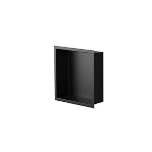 Agua Canada Nicola 12 W x 12 H x 4-in D Matte Black 16-Gauge Flush-Mount Bathroom Shower Niche