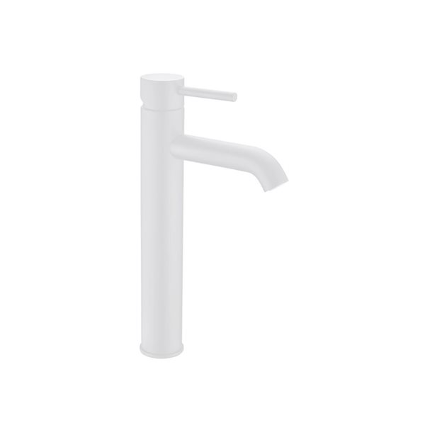 Agua Canada Romanos Matte White Round Vessel Bathroom Sink Faucet