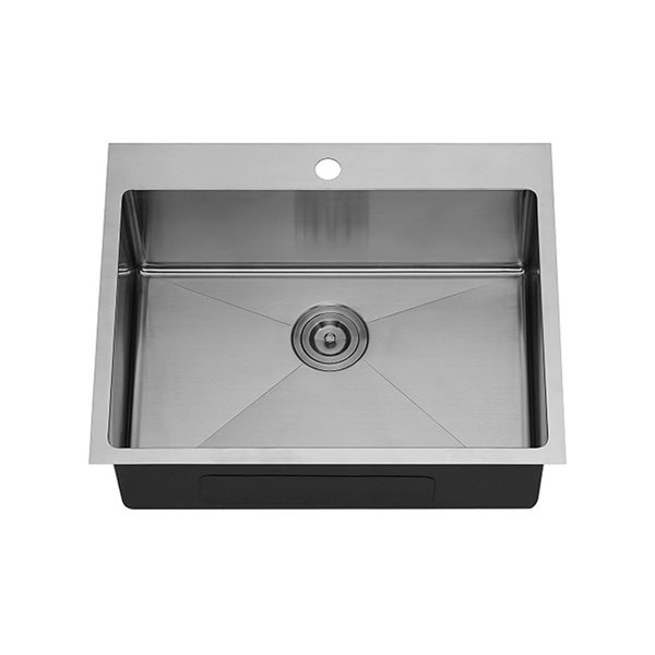 Agua Canada Enzo 25 x 20-in Stainless Steel Dualmount Single Bowl Kitchen Sink