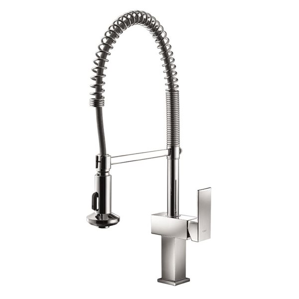 Agua Canada Martinez Brushed Chrome Single-Handle Pull Down Sprayer Kitchen Faucet w/ Ceramic Cartridge