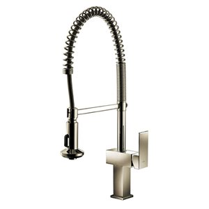 Agua Canada Martinez Brushed Nickel Single-Handle Pull Down Sprayer Kitchen Faucet w/ Ceramic Cartridge