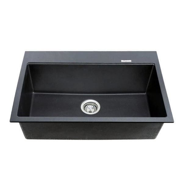 Agua Canada Erica 30 x 20-in Matte Grey Granite Dualmount Single Bowl Kitchen Sink