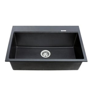 Agua Canada Erica 30 x 20-in Matte Grey Granite Dualmount Single Bowl Kitchen Sink