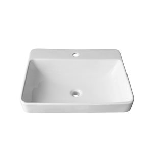 Lavabo-vasque semi-encastré en porcelaine Fabulous d'Agua Canada blanc lustré rectangle 18 x 23 po