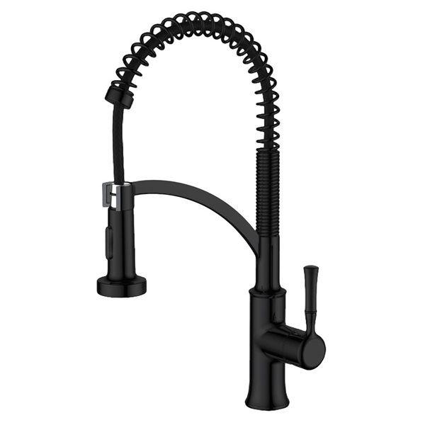 Agua Canada Magico Matte Black Single-Handle Pull Down Sprayer Kitchen Faucet w/ Ceramic Cartridge