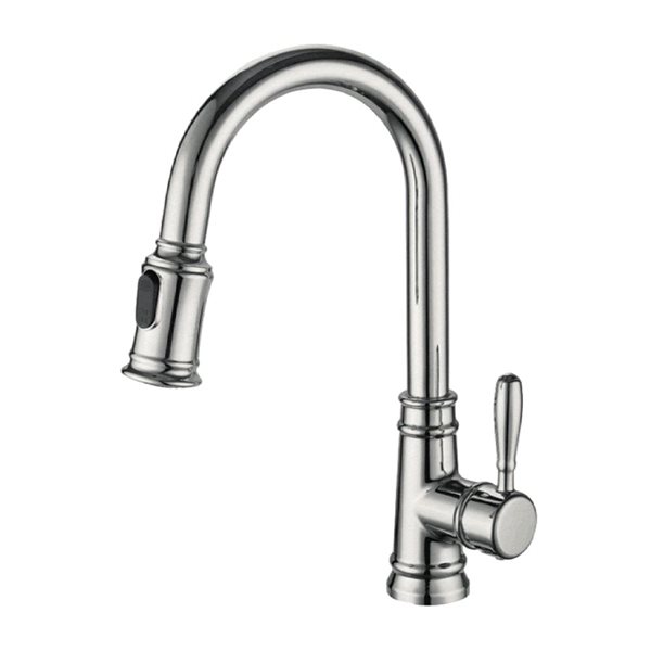 Robinet de cuisine 1 poignée à bec rétractable Monaco de Agua Canada nickel brossé avec cartouche en céramique