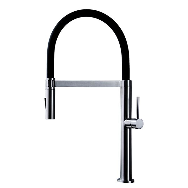 Robinet de cuisine 1 poignée à bec rétractable Miaggi de Agua Canada nickel brossé avec cartouche en céramique