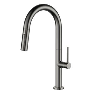 Agua Canada Moochi Black SS Single-Handle Pull Out Dual Sprayer Kitchen Faucet w/ Ceramic Cartridge