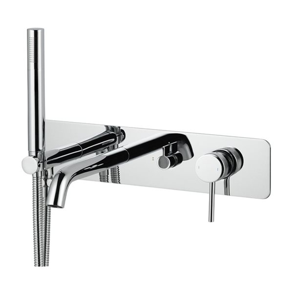 Agua Canada Sahara Chrome Single-Handle Wall Mount Bathtub Faucet with Hand-Held Shower