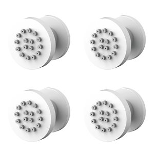 Agua Canada Vidia Matte White Wall Mount Round Body Jets w/ 1 Spray Setting - 4-Pack