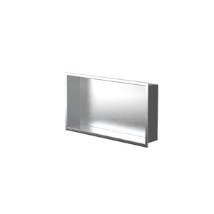 Agua Canada Noah 24 W x 12 H x 4-in D Stainless Steel 16-Gauge Flush-Mount Bathroom Shower Niche