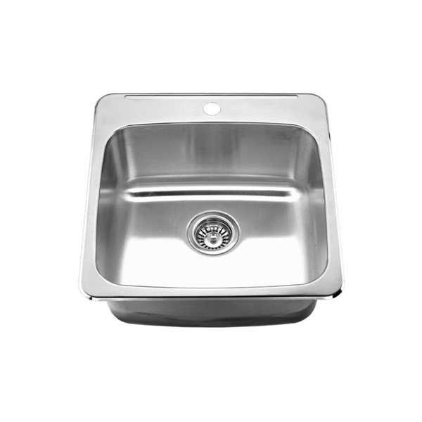 Agua Canada Era 20 x 20-in Stainless Steel Drop-in Single Bowl Kitchen Sink