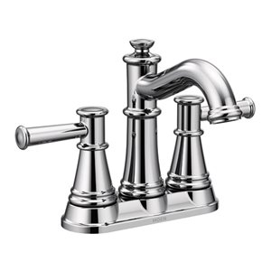 MOEN Belfield 2-Handle 4-in Centreset Chrome Bathroom Sink Faucet/Tap - Drain and Valve Included