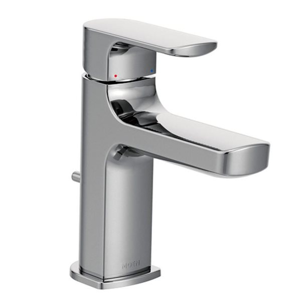 MOEN Rizon Chrome Single Handle Single Hole Bathroom Sink Faucet/Tap - Drain and Valve Included