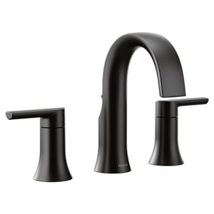 MOEN Doux 2-Handle 8 to 16-in Matte Black Widespread Bathroom Sink Faucet/Tap - Drain Included; Valve Not Included