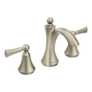 MOEN Wynford 2-Handle 8 to 16-in Brushed Nickel Widespread Bathroom Sink Faucet/Tap - Drain Included/Valve Not Included