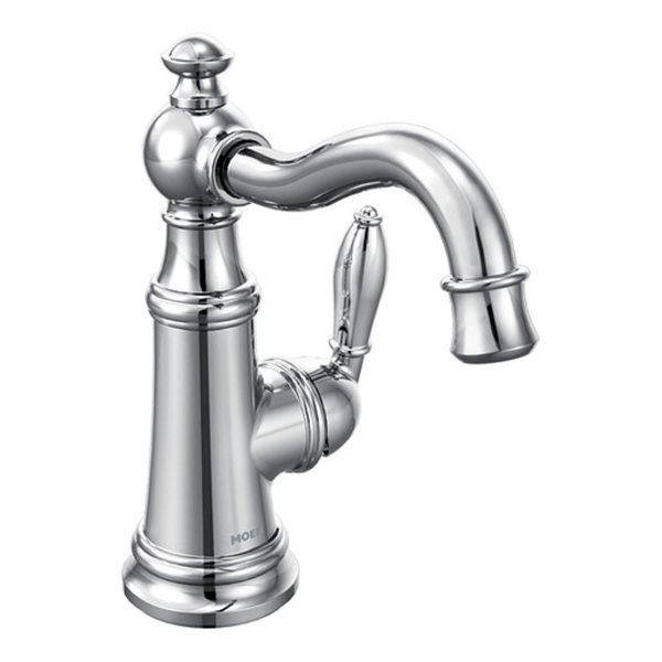 MOEN Weymouth Chrome Single Handle Single Hole Bathroom Sink Faucet/Tap - Drain and Valve Included