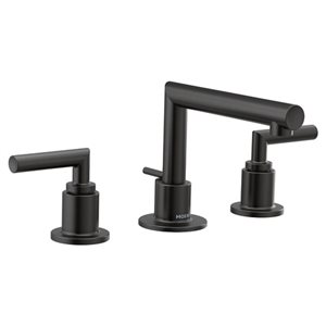 MOEN Arris Matte Black 2 Handle 8 to 16-in Widespread Bathroom Sink Faucet/Tap - Drain/Valve Included