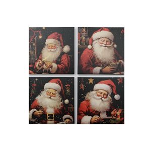 iH casadécor 10 x 10-in Santa Canvas Wall Arts - Set of 4