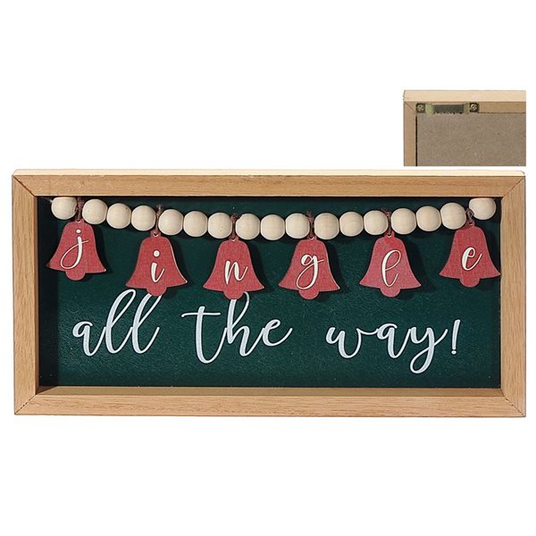 Décoration de table en bois "Jingle All The Way" iH casadécor, 11,75 L. x 0,75 l. x 6 po h.