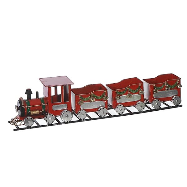 iH casadécor 58.42 L x 11.43 W x 13.97-in H Metal Train Tabletop Decoration