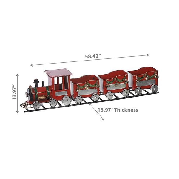 iH casadécor 58.42 L x 11.43 W x 13.97-in H Metal Train Tabletop Decoration