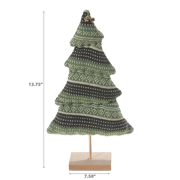 iH casadécor 7.5 W x 13.75-in H Green Knit Sweater Tree Tabletop Decoration