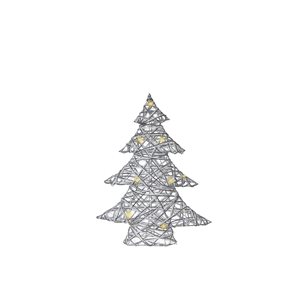 Décoration de table illuminée en papier blanc/argent Arbre de Noël iH casadécor à DEL, 15,16 L. x 3,54 l. x 18,9 po h.