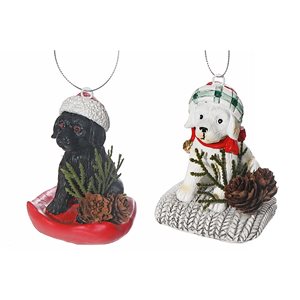 iH casadécor 2.76 L x 4.13 W x 2.95-in H Resin Christmas Dogs Tabletop Decorations - Set of 2