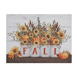 iH casadécor 15.7 x 11.8 "Fall" Sunflower Canvas Wall Art