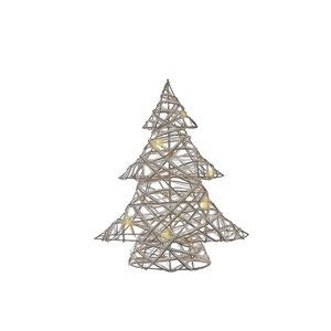 iH casadécor 15.16 L x 3.54 W x 18.9-in H White and Gold LED Lighted Paper Christmas Tree Tabletop Decoration