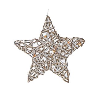 iH casadécor 15.75 L x 2.56 W x 15.35-in H White and Gold LED Lighted Paper Star Tabletop Decoration