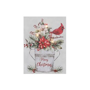 iH casadécor 12 x 16-in Cardinal "Merry Christmas" LED Lighted Canvas Wall Art