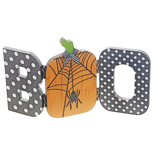 Décoration de table en bois pliable "Boo Halloween" iH casadécor, 11,81 L. x 0,35 l. x 6,69 po h.