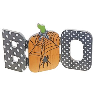 Décoration de table en bois pliable "Boo Halloween" iH casadécor, 11,81 L. x 0,35 l. x 6,69 po h.