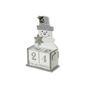 iH casadécor 4.53 L x 2.24 W x 7.48-in H Wooden "Days Until Christmas" and Snowman Calendar