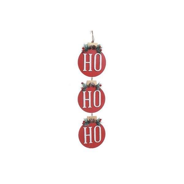 iH casadécor 5.98 x 20.98-in Christmas "HO HO HO" Wall Hanging Art