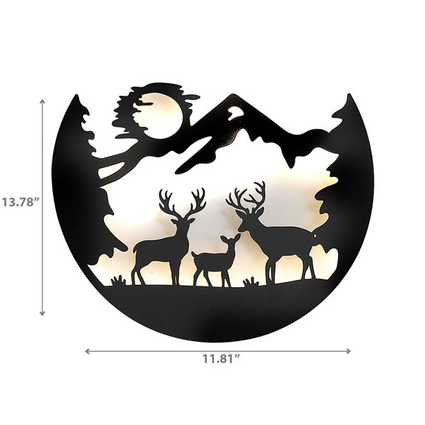 iH casadécor 14-in LED Lighted Metal Laser-cut Scene Reindeer Wall Hanging Art