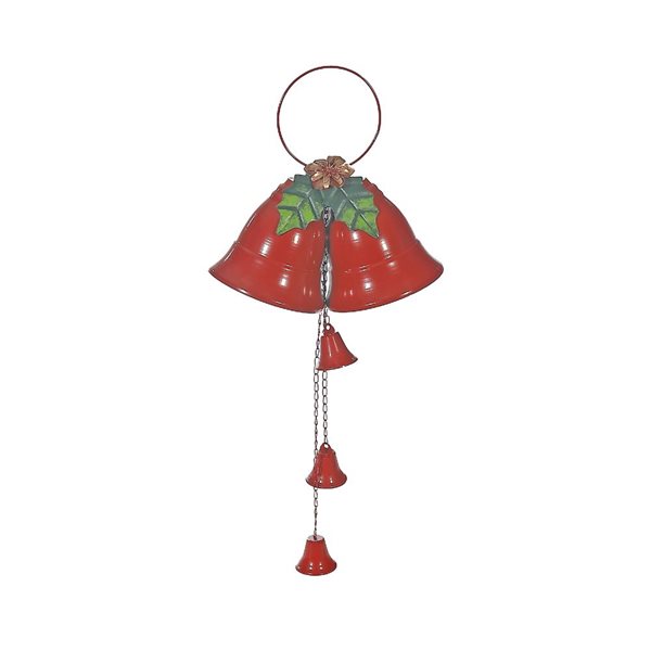 iH casadécor 79.8-in H Double Metal Wall Hanging Christmas Bell