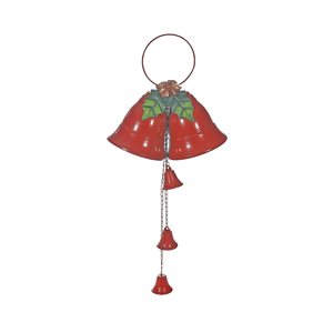 iH casadécor 79.8-in H Double Metal Wall Hanging Christmas Bell