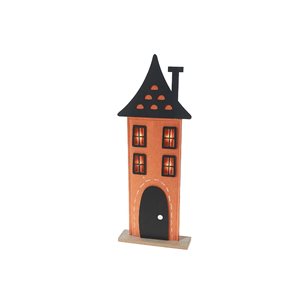 iH casadécor 4.92 L x 1.97 W x 16.54-in H Felt LED Lighted Haunted House Halloween Tabletop Decoration