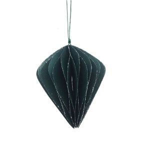 iH casadécor 4.72-in H Green Paper Folding Pyramid Ornament - Set of 12